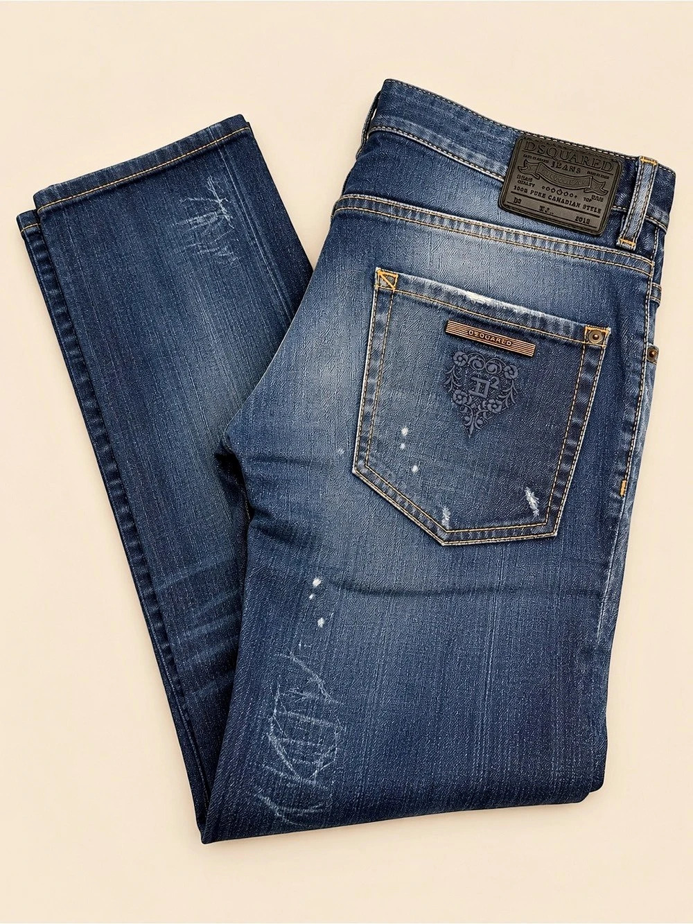 DSQUARED2 Men’s Distressed Paint Jeans Size 46 Made in Italy S71LA0455